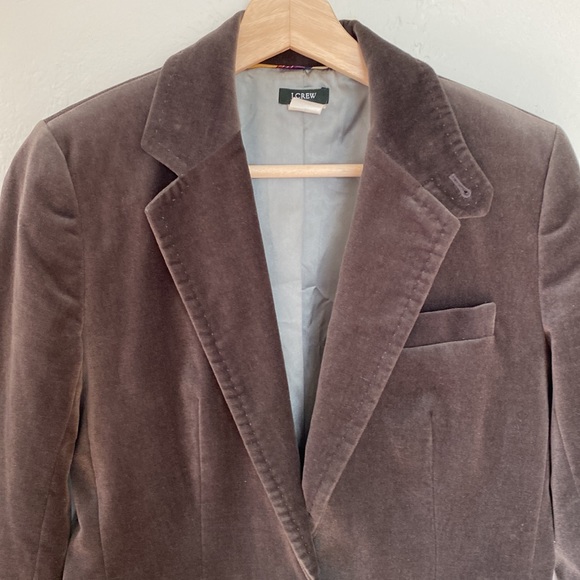 J. Crew✨Vintage Gray Velvet Single Button Long Blazer - Picture 3 of 11